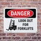 Signmission Look Out For Forklifts, 18 in W x Rectangle, Plastic OS-2PACK-DS-P-1218-L-1440 - alternate 8